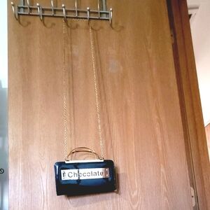 Chic Navy Blue and Gold Toned Women Clutch